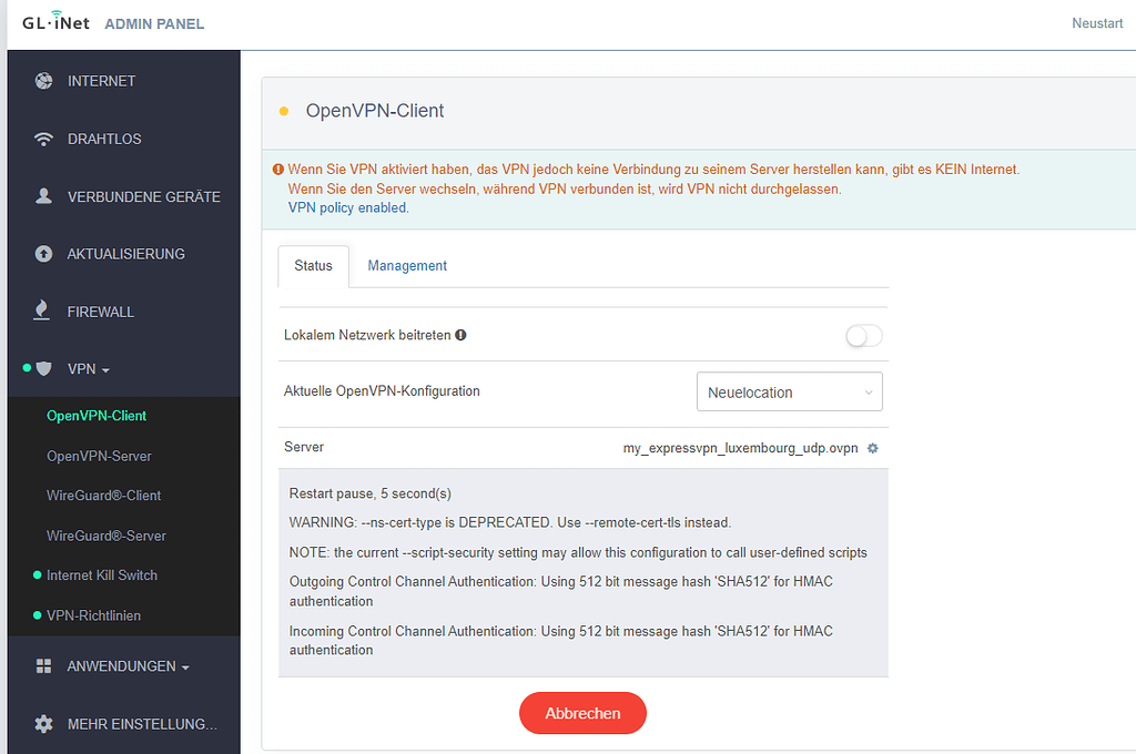 Gl.Inet Mango router doesnt connect to VPN - Technical Support for