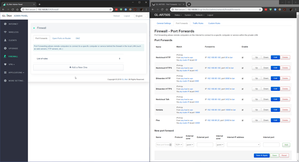 Slate Port Forwarding not working on Basic Settings, must go thru Luci