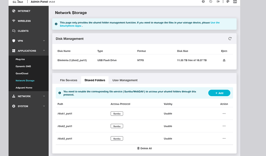 New storage Subfolders Technical Support for Routers