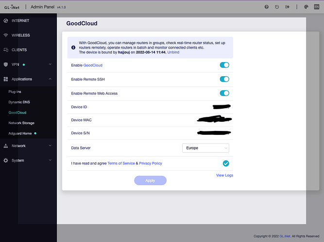 AX devices not allowing web access or SSH through website - GoodCloud ...
