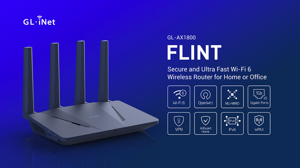 GL.iNet's first Wi-Fi 6 Router - Flint is coming soon! - Router