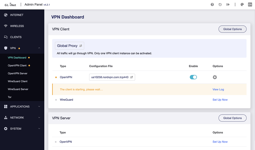 Dedicated nord ip on openvpn not connecting to client technical