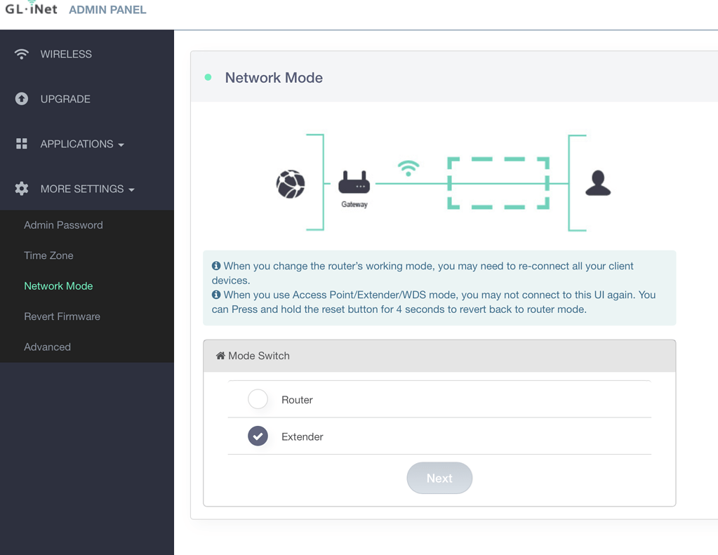 File Sharing between router in Extender mode - Router - GL.iNet ...