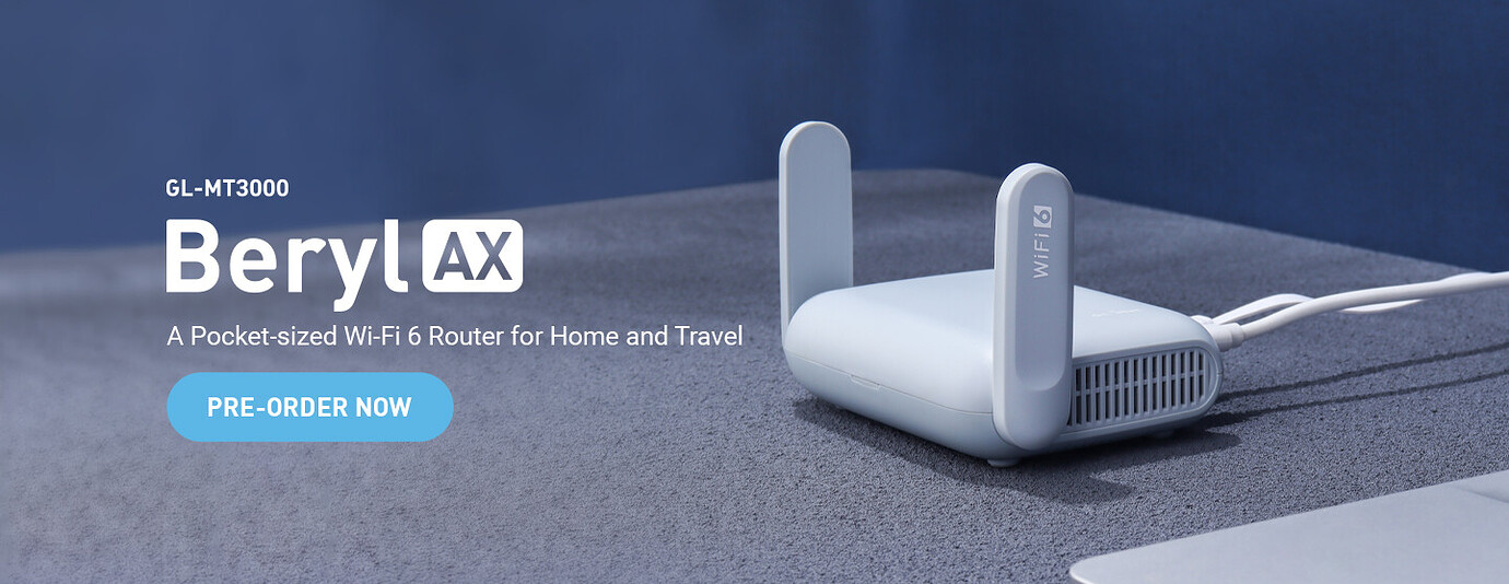 Beryl Ax Router Kit A Pocket-sized Wi-Fi 6 Router Beryl AX (GL-MT3000) is coming soon ...