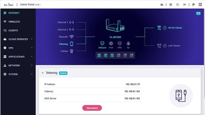 Tether working No Internet1