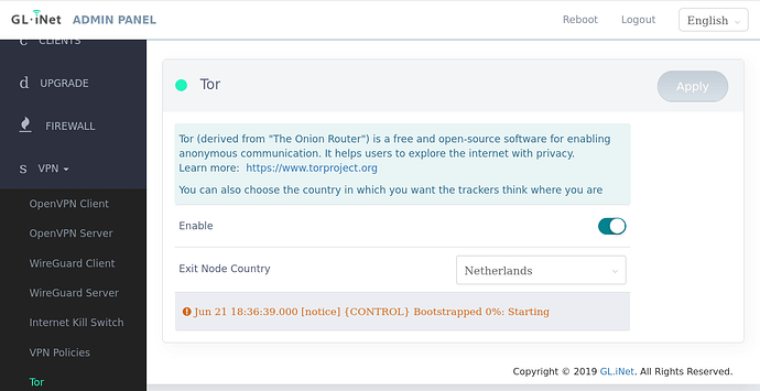 2. Tor Bootstrapped 0%