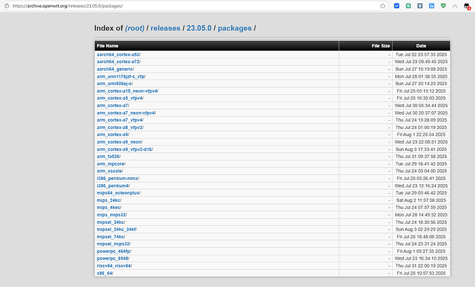 OpenWRT 23.05 plugin repo: