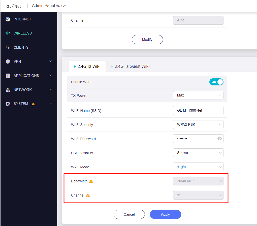 What's the reason behind preventing users from changing Wi-Fi channel ...
